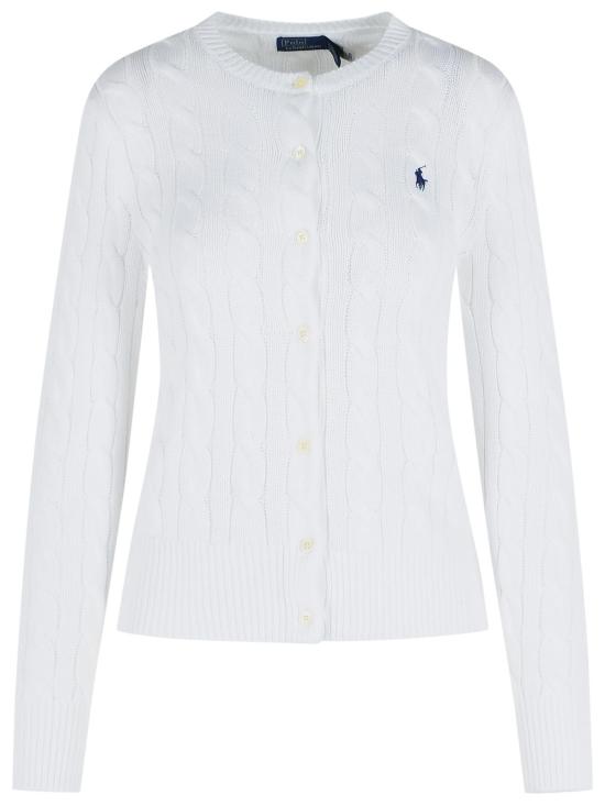 26SS 폴로 랄프로렌 폴로 자수 케이블 니트 가디건 211971868007 White