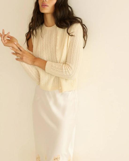  도엔 가디건 다나에 캐시미어 케이블  도그우드 - DOEN