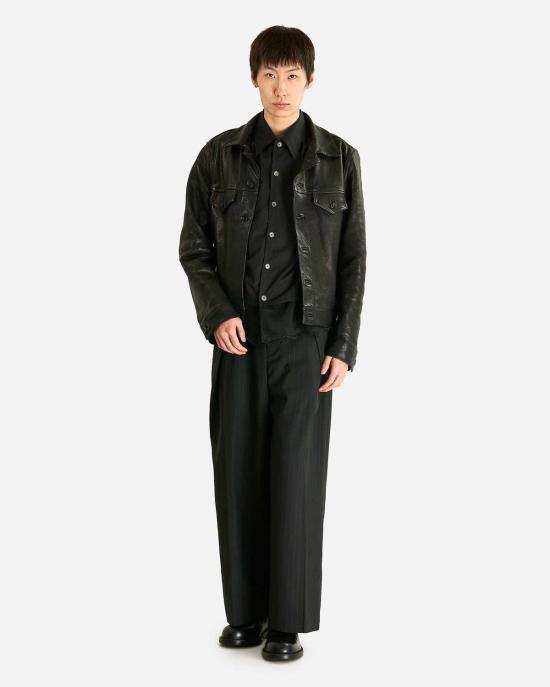  사카이 스트레이트 팬츠 초크 스트라이프 - SACAI