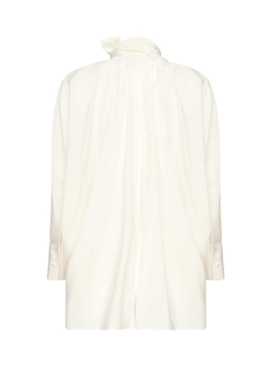  막스마라 블라우스 막스 마라 루즈핏 퓨어 실크  화이트 - MAX MARA