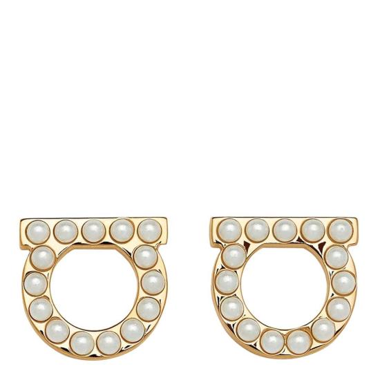  살바토레 페라가모 이어링 페라가모 진주 간치니 귀걸이 골든