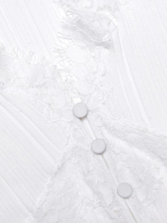 26SS 셀프 포트레이트 긴팔 티셔츠 171T W WHITE White - SELF PORTRAIT