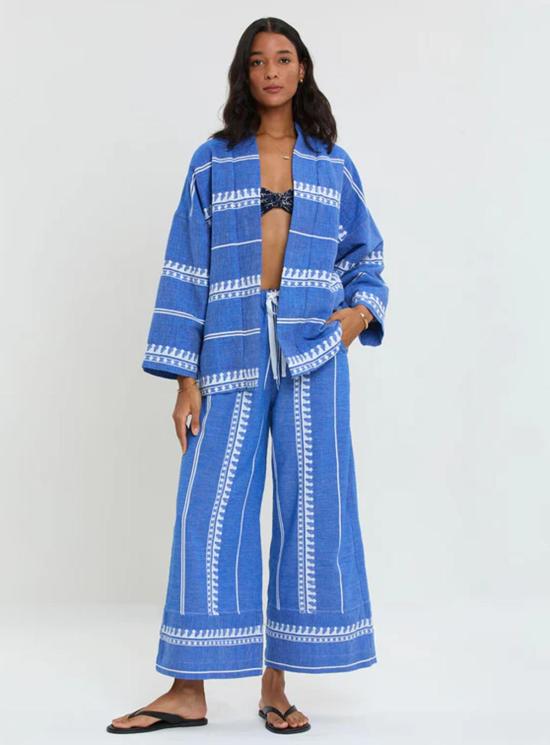  Lemlem 스트레이트 팬츠 데스타 팬츠 테비비 블루 - OTHER BRANDS