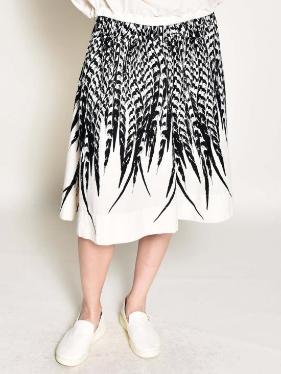  우지 뉴욕 미디 스커트 Uzi Nyc 페더 - UZI NYC