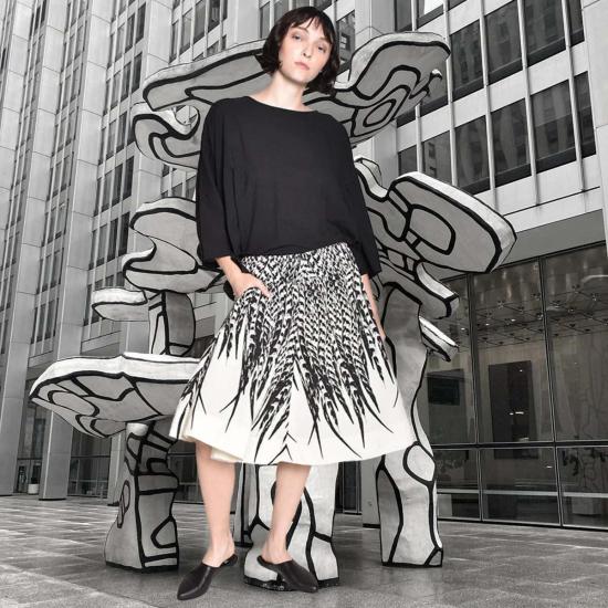  우지 뉴욕 미디 스커트 Uzi Nyc 페더