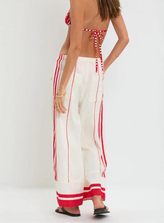  Lemlem 스트레이트 팬츠 데스타 팬츠 팬츠 Eshe Red - OTHER BRANDS