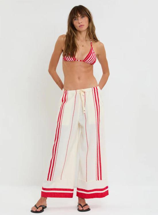  Lemlem 스트레이트 팬츠 데스타 팬츠 팬츠 Eshe Red