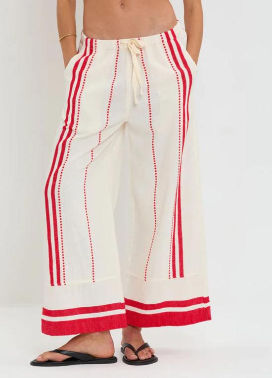  Lemlem 스트레이트 팬츠 데스타 팬츠 팬츠 Eshe Red - OTHER BRANDS