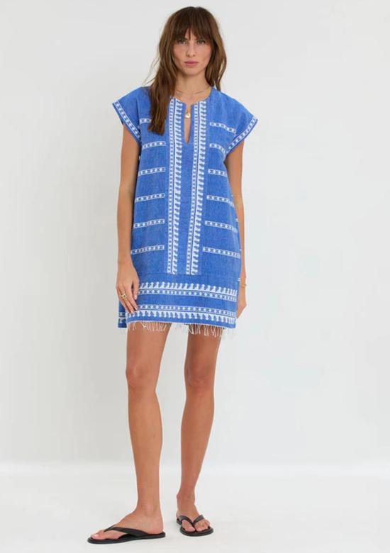  렘렘 숏 원피스 Lemlem Elina 카프탄 드레스 테비비 블루