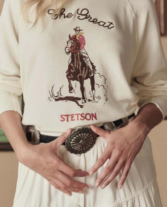  더 그레이트 레귤러 벨트 . 툴드 레더 콘초  블랙/실버 - THE GREAT