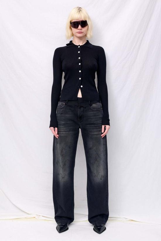  어셈블리 뉴욕 가디건 어셈블리 블랙 실크 캐시미어 골지 셔츠 - ASSEMBLY NEW YORK