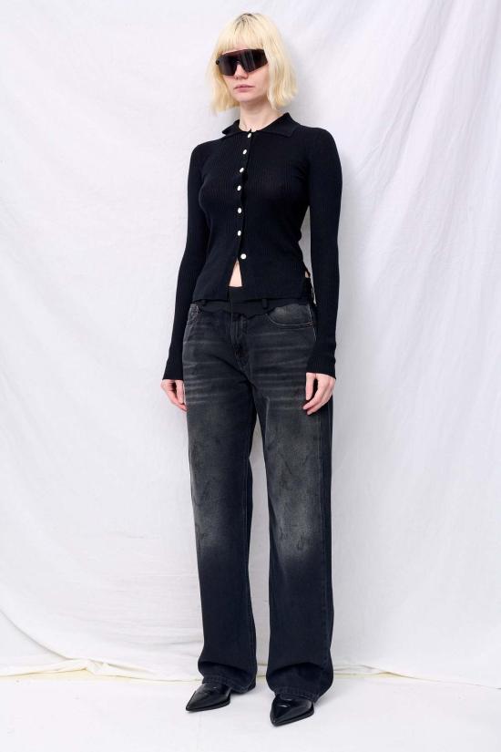  어셈블리 뉴욕 가디건 어셈블리 블랙 실크 캐시미어 골지 셔츠 - ASSEMBLY NEW YORK