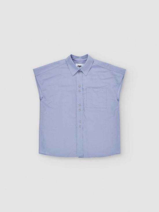  러스 블라우스 루스 네고토 셔츠 탑 살비아 블루 - RUS