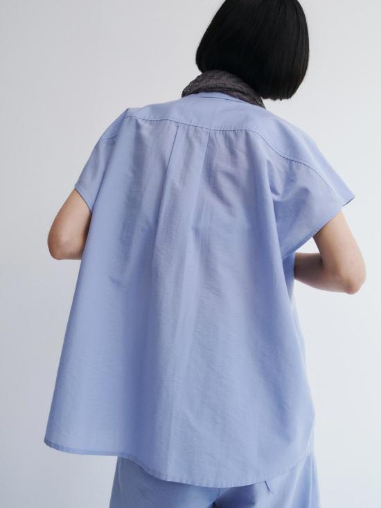  러스 블라우스 루스 네고토 셔츠 탑 살비아 블루 - RUS