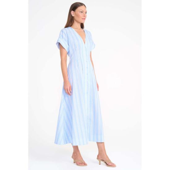  스타우드 롱 원피스 엘르 드레스 벤투라 스트라이프 - STAUD