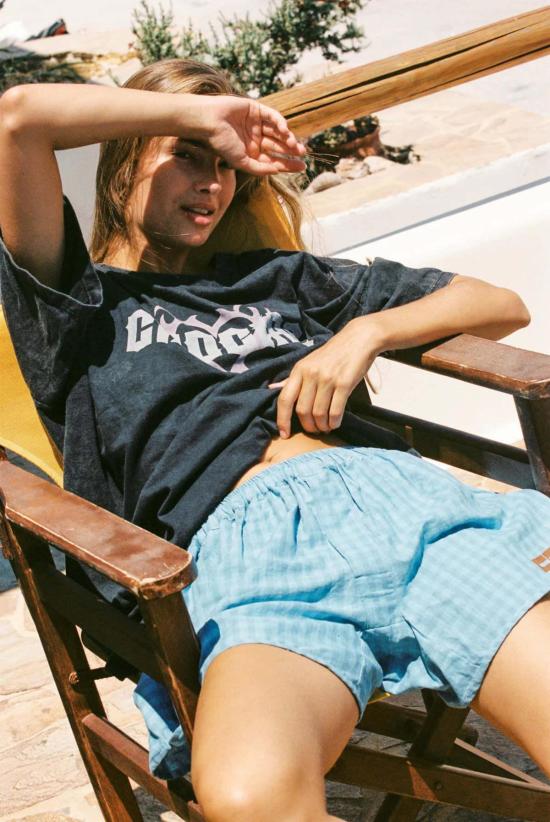  CIAO CIAO 숏팬츠 Ciao Ciao Vacanza 복서 반바지 블루 깅엄 - OTHER BRANDS