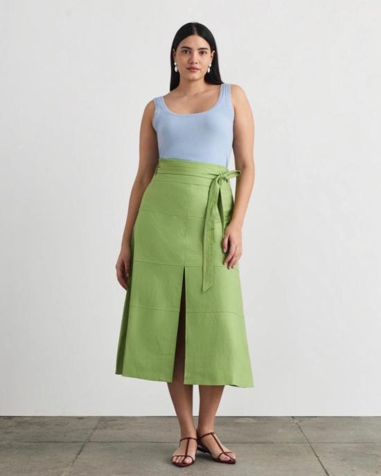  타냐 테일러 롱 스커트 허드슨  아스파라거스 - TANYA TAYLOR