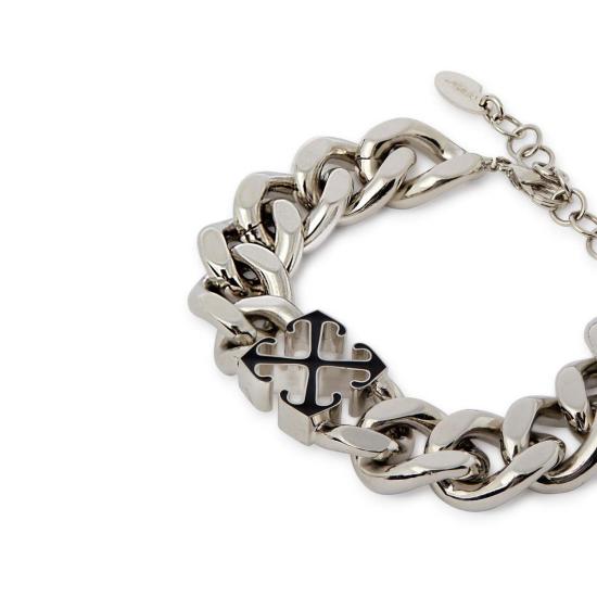  오프화이트 브레이슬릿 에나멜 화살 팔찌 실버/블랙 - OFF WHITE