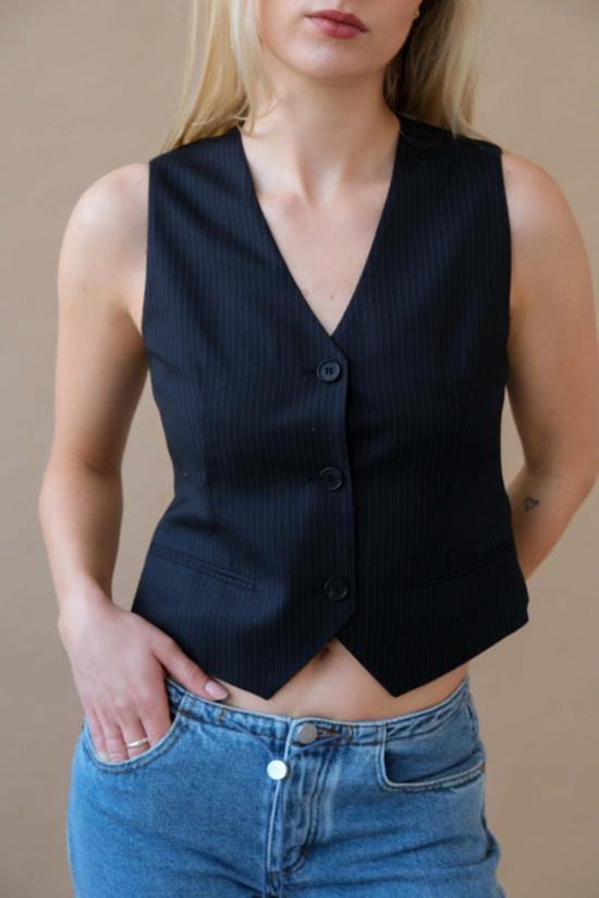  토니웩 베스트 토니왁 울 테일러드  네이비 핀스트라이프