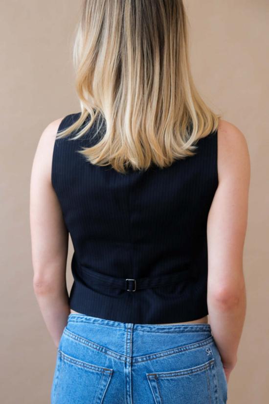  토니웩 베스트 토니왁 울 테일러드  네이비 핀스트라이프 - TONYWACK