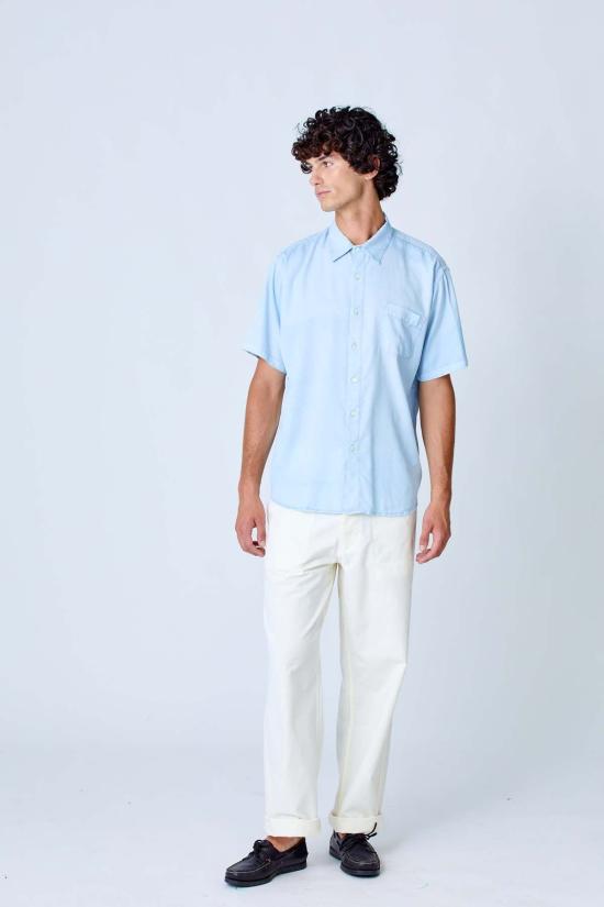  라파즈 반팔 셔츠 La Paz Roque 할아버지 셔츠 윈드 블루 - LA PAZ