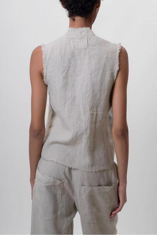  Aequamente 베스트 린넨 모래 조끼 모래 - AEQUAMENTE