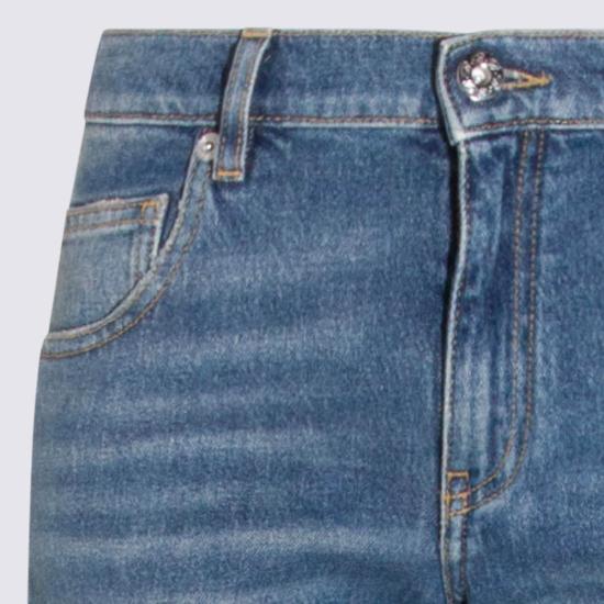  블루마린 데님 팬츠 블루 코튼 진 아이스 블루 - BLUMARINE