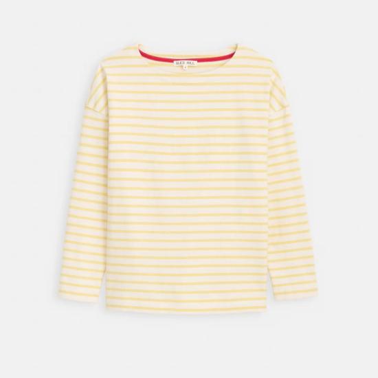  알렉스 밀 반팔 티셔츠 아비뇽 스트라이프 티셔츠 내추럴/옐로우 - ALEX MILL