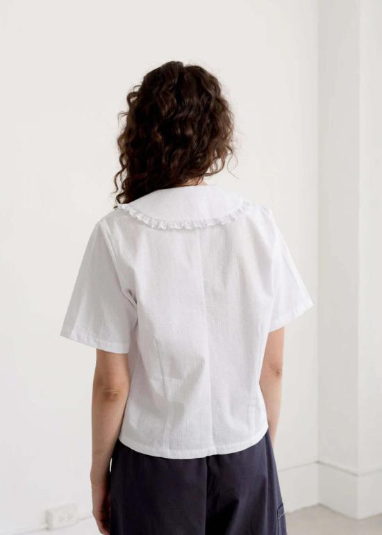  Bronze Age 블라우스 청동기 시대 마리네로 탑 화이트 솔스티스 - OTHER BRANDS