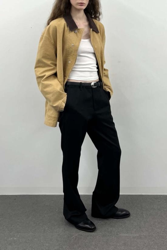  토니웩 자켓 토니왁 가먼트 워시드 반 재킷 페이디드 베이지 - TONYWACK