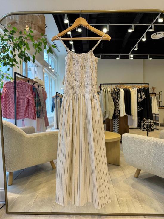  페이스풀더브랜드 롱 원피스 페이스풀 더 브랜드 아라셀리 맥시 드레스 피오리 스트라이프 레몬 - FAITHFULL THE BRAND