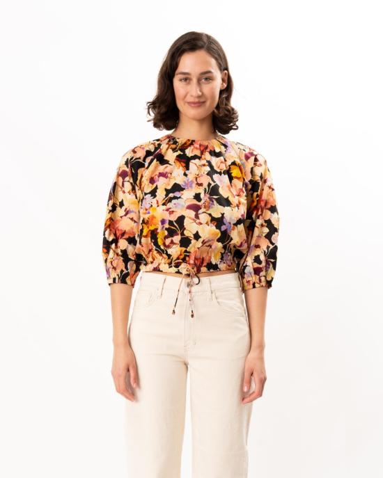  울라 존슨 블라우스 루시 버블 슬리브 탑 나이트 블룸