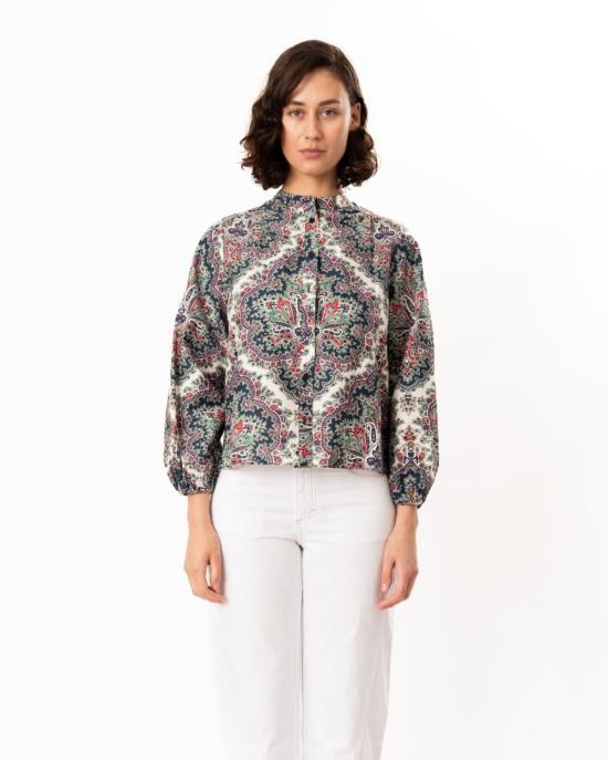  쇼산나 블라우스 쇼샤나 카메론 탑 네이비/체리