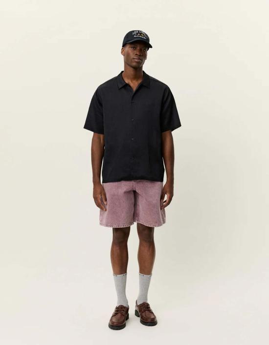  레듀 반팔 셔츠 Les Deux Hector Plisse Ss  블랙 - LES DEUX