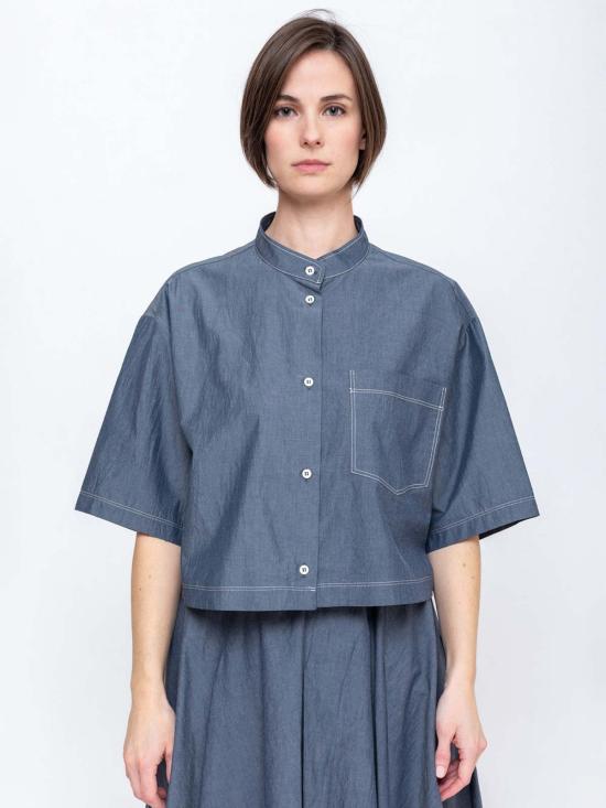  하쉬 블라우스 하셰 크롭 무드 셔츠 탑 - HACHE