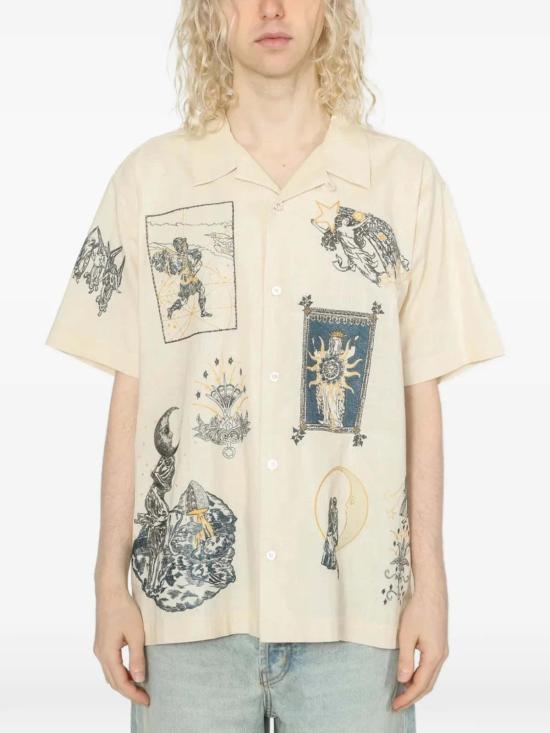  Samuel Zelig 반팔 셔츠 La Luna 캠프  내츄럴 - SAMUEL ZELIG