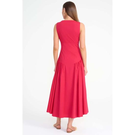  스타우드 롱 원피스 그웬 드레스 체리 - STAUD