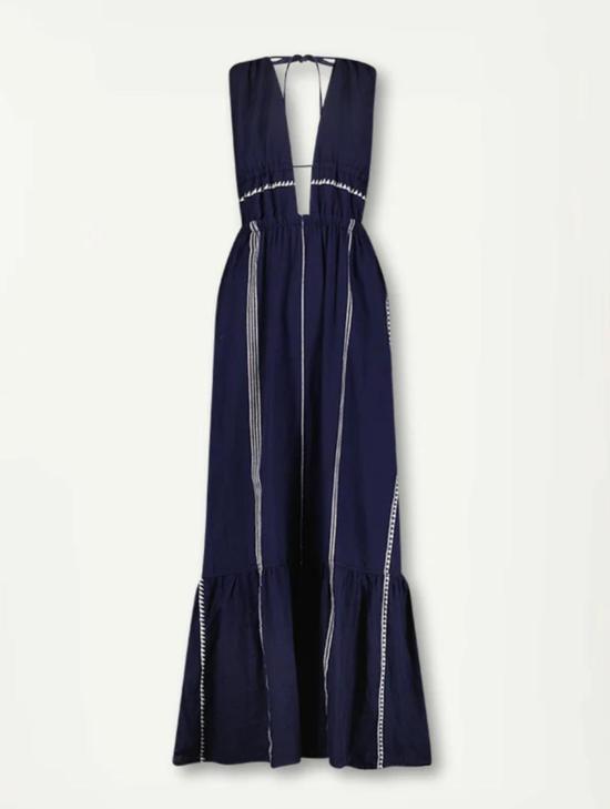  렘렘 롱 원피스 Lemlem Lelisa V 넥 드레스 누누 네이비 - LEMLEM