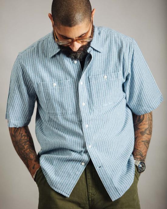  DUBBLEWARE 반팔 셔츠 더블웨어 반팔 작업 셔츠 (브로큰 트윌) - OTHER BRANDS