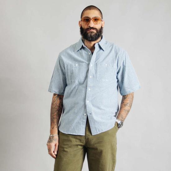  DUBBLEWARE 반팔 셔츠 더블웨어 반팔 작업 셔츠 (브로큰 트윌) - OTHER BRANDS