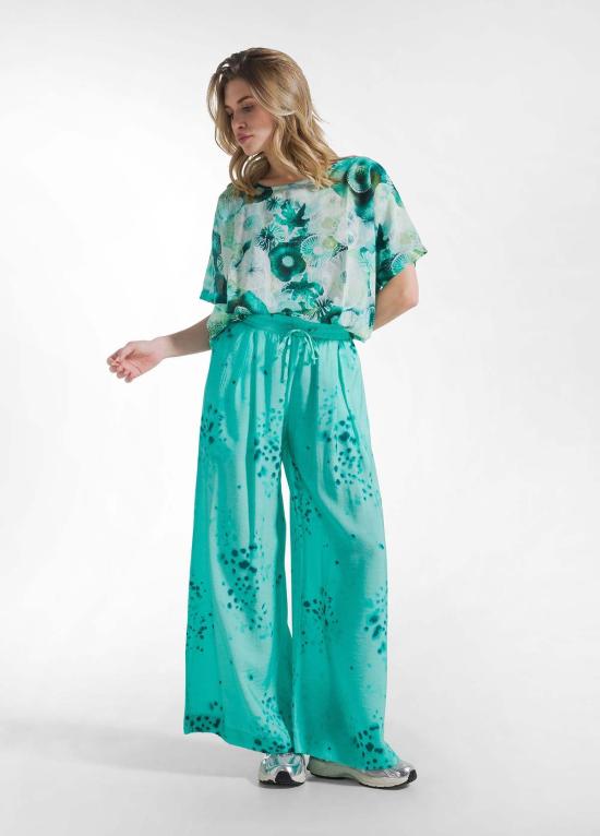  데하 블라우스 코튼 머슬린 탑 아쿠아 - DEHA