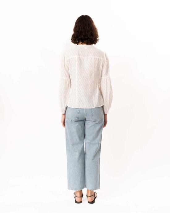  쇼산나 블라우스 쇼샤나 플린 탑 옵틱 화이트 - SHOSHANNA