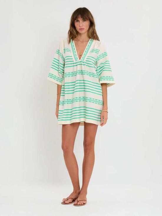  렘렘 숏 원피스 Lemlem Belkis 브이넥 카프탄 드레스 - LEMLEM