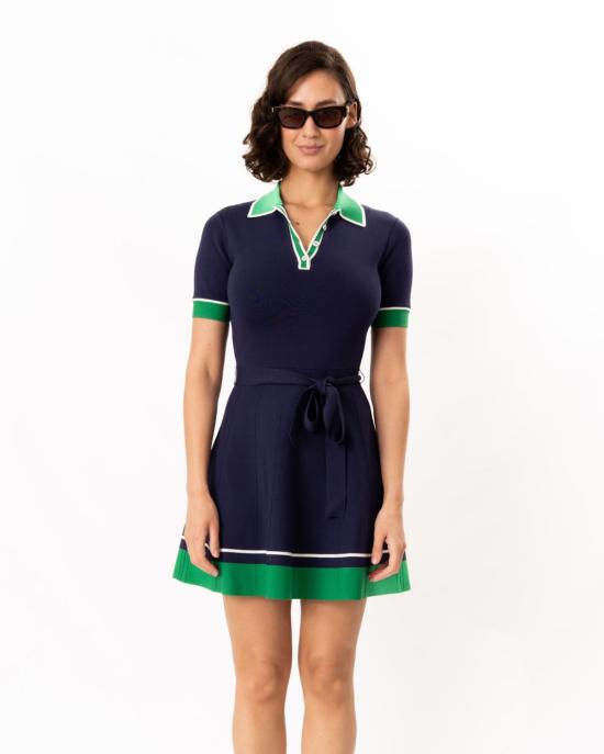  쇼산나 숏 원피스 쇼샤나 베넷 니트 드레스 네이비/그린/아이보리