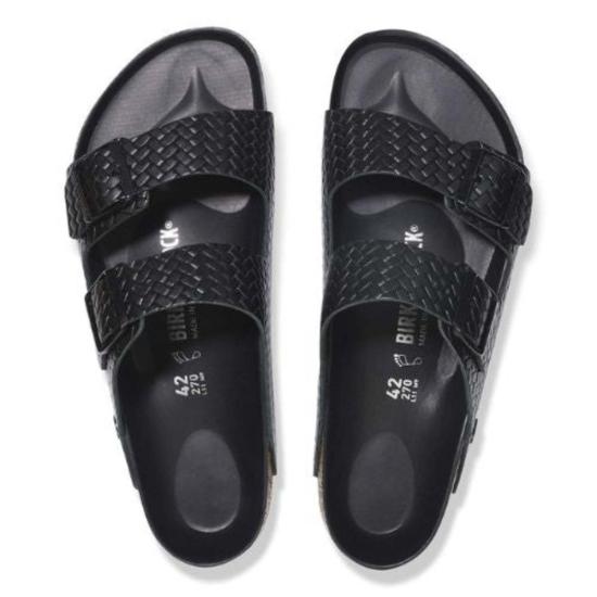  버켄스탁 뮬/슬리퍼 아리조나 가죽 엠보싱 샌들 블랙 - BIRKENSTOCK