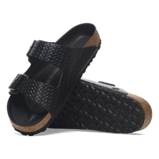  버켄스탁 뮬/슬리퍼 아리조나 가죽 엠보싱 샌들 블랙 - BIRKENSTOCK