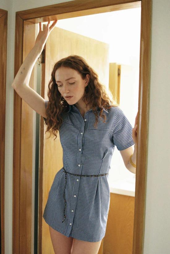  브론즈 에이지 숏 원피스 청동기 시대 슬론 드레스 오션 깅엄