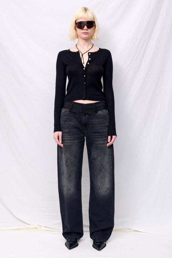  어셈블리 뉴욕 가디건 어셈블리 블랙 실크 캐시미어 히든 버튼 - ASSEMBLY NEW YORK