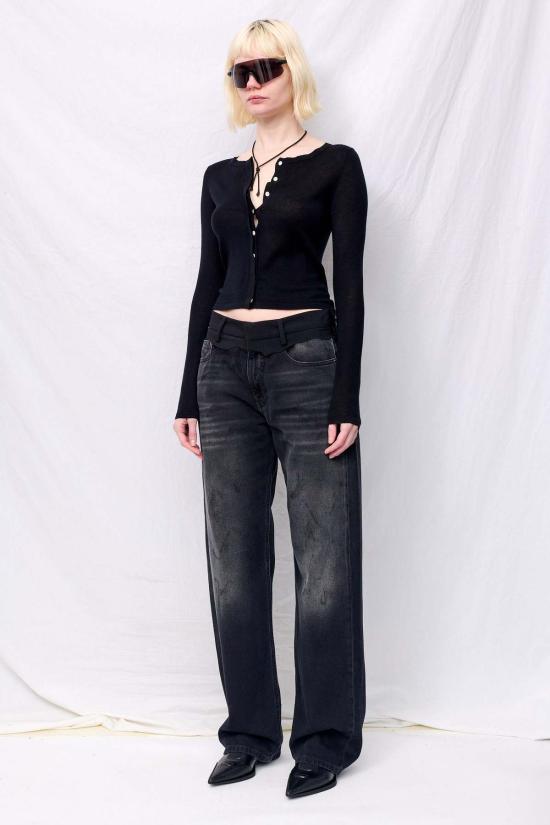  어셈블리 뉴욕 가디건 어셈블리 블랙 실크 캐시미어 히든 버튼 - ASSEMBLY NEW YORK