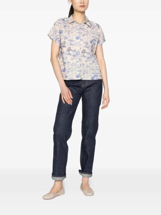  네이키드 & 페이머스 블라우스 네이키드 앤 페이머스 빌리 셔츠 블루 - NAKED & FAMOUS